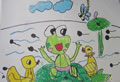 丁丁绘画作品小青蛙-四周岁