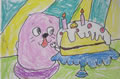 丁丁绘画作品诱人的蛋糕-五周岁