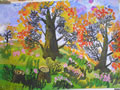 儿童绘画作品-秋天的树