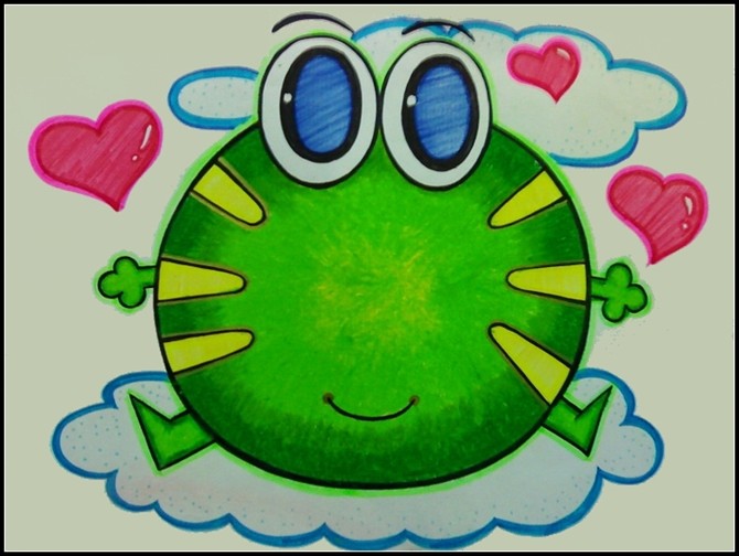 幼儿绘画作品:小青蛙