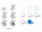 小动物简笔画蜜蜂和小鸟简笔画教程