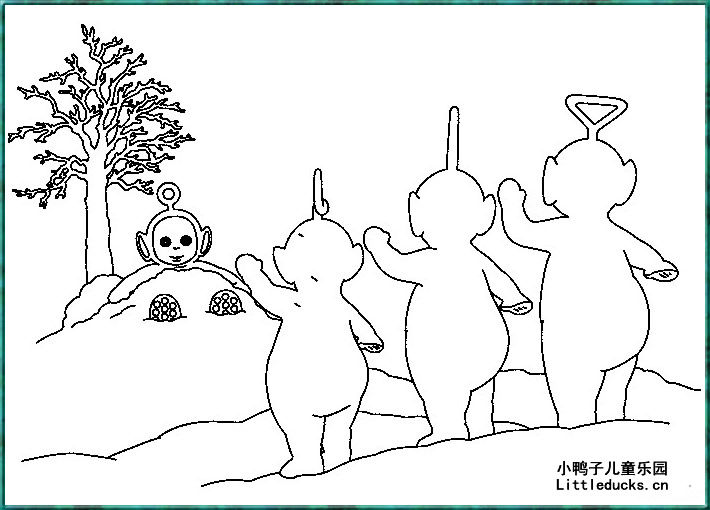 天线宝宝卡通人物简笔画3