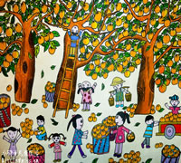 儿童画画大全:丰收的果园