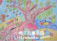 幼儿园绘画作品:捉迷