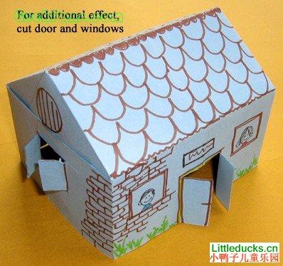 儿童折纸教程:房子的折纸方法
