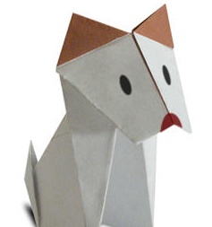 动物折纸大全:小狗的折纸方法