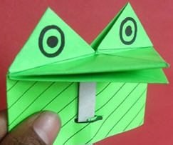 动物折纸大全:嘴巴会动的青蛙