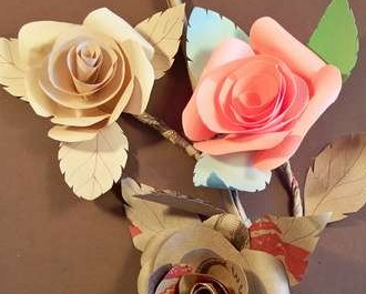 手工折纸教程:玫瑰的折纸方法