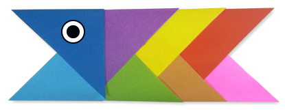 动物折纸大全:五彩鱼的折纸方