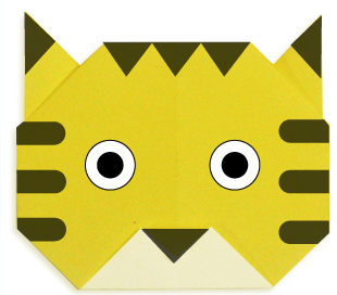 动物折纸大全:小老虎头的折纸