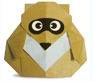 动物折纸大全:浣熊的折纸方法