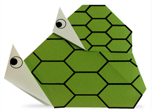 动物折纸大全:乌龟叠罗汉折纸