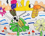幼儿画画作品:蜻蜓戏