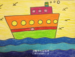幼儿绘画作品轮船