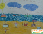 菲律宾儿童画画大全海滩上