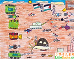 利比亚儿童绘画作品加萨走廊