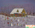 加拿大儿童画画图片喜悦的冬天