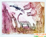 波兰儿童绘画作品恐龙