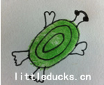 儿童创意手指画图片:小乌龟爬呀爬