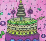幼儿绘画作品:美味的生日蛋糕