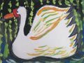 儿童画作品欣赏两只鹅水粉画