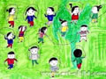 儿童画作品欣赏跳绳的孩子们水粉画