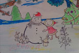 儿童绘画作品冬天景