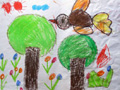 儿童绘画作品春天的树木