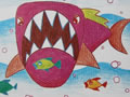 儿童绘画作品大鲨鱼