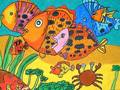 儿童绘画作品海底世界