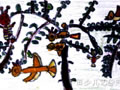 儿童绘画作品树上的