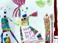 儿童绘画作品《一家人去逛街》