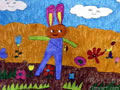 儿童绘画作品《快乐的小兔》