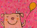 儿童绘画作品快乐的小猪