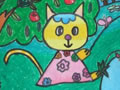 儿童绘画作品小花猫