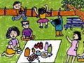 儿童绘画作品《野餐
