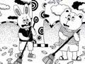 儿童画作品欣赏小兔子扫落叶
