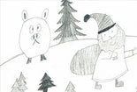 儿童铅笔画图片-快乐的圣诞老人