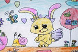 儿童画作品欣赏-狡兔