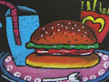 儿童版画作品欣赏:汉堡套