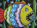儿童版画作品欣赏:大鱼吃小鱼
