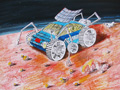 儿童科幻画图片大全:探月智能车