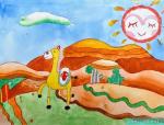 小学生绘画作品沙漠