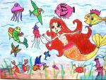 儿童科幻画美人鱼