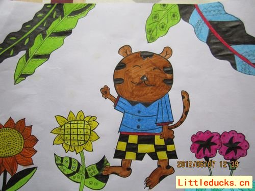 幼儿园小朋友的画小老虎