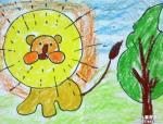 幼儿绘画作品欣赏:油画棒作品狮子
