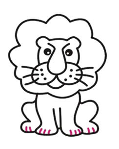 儿童简笔画教程:威武的狮子王简笔画画法3