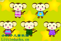 英文童谣five little monkeys