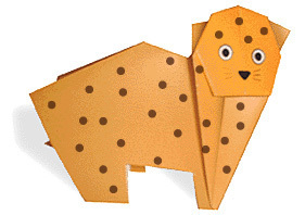 动物折纸大全 图解 豹子的折法