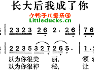 歌曲长大后我就成了你简谱